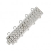 Fermoir 5 rangs motif tressage 31x7 mm - Rhodié x1