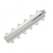 Fermoir 6 rangs 9x39 mm plaqué rhodium x1