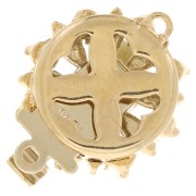 Fermoir à clipser fleur avec perle nacrée & oxydes de zirconium - 15 mm Doré x1