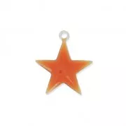 Breloques étoiles en métal et résine époxy 15 mm Terracotta x 10