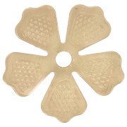 Fleurs percées en métal et résine époxy 15 mm Rose corail/Doré x 5