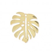 Breloque feuille de philodendron 17x15 mm en Argent 925 doré x1|raw }}