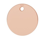 Sequin rond 9 mm - médaille à graver en Argent 925 doré rose x1