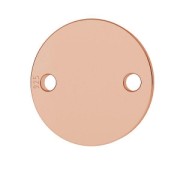 Intercalaire rond 2 trous à graver 9mm en Argent 925 doré rose  x1|raw }}