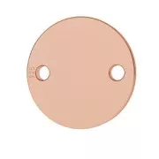 Intercalaire rond 2 trous à graver 9mm en Argent 925 doré rose  x1