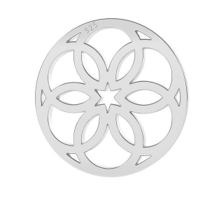 Pendentif / Intercalaire rond rosace 13 mm en Argent 925 x1
