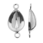 Serti intercalaire pour cabochon PureCrystal 4320 14x10 mm en Argent 925 x1