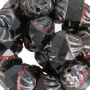 Perles en verre Saturn Beads 11x10 mm Jet Travertin x10