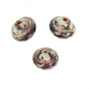 Perles en verre Saturn Beads 8x10 mm Amethyst Travertin x10