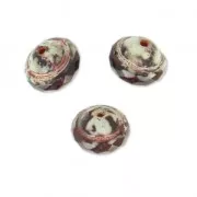 Perles en verre Saturn Beads 8x10 mm Amethyst Travertin x10