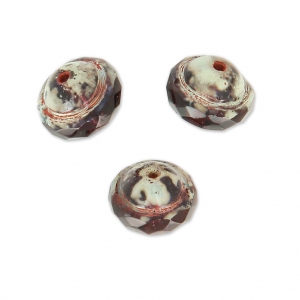 Perles en verre Saturn Beads 8x10 mm Amethyst Travertin x10