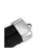 Embout en métal 10x20 mm pour 2 cordons 10 mm - Placage Argent fin vieilli