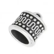 Embout métal pour création de bijoux spirale ou pour cordon 10 mm Placage Argent fin vieilli