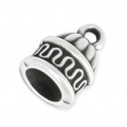 Embout métal pour création de bijoux spirale ou pour cordon 6 mm Placage Argent fin vieilli