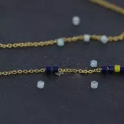 Chaîne fine pour Miyuki Delica 11/0 maille Forçat 0.8 mm - Doré à l'or fin x1m