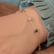 Chaîne fine pour Miyuki Delica 11/0 maille Forçat 0.8 mm - Placage argent fin x1m