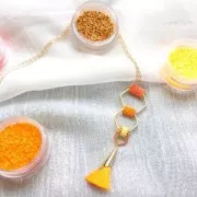 Pompon en coton 33 mm Gris avec coupelle Placage argent fin x1