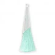 Pompon en coton 33 mm Mint avec coupelle Placage argent fin x1