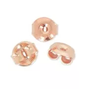 Clous d'oreilles carré motif géométrique 13 mm en Argent 925 doré rose x 2