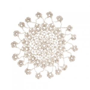 Napperon crochet dentelle fleur 20 cm Ecru x1