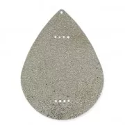 Intercalaire goutte en métal diamanté pour Miyuki Delica 40 mm Argenté x1