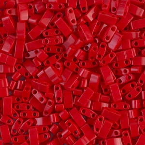 Miyuki Half Tila Beads 5x2.3x1.9 mm HTL-408 - Opaque Red x10g