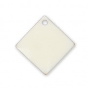 Sequins losanges en métal et résine époxy 16x16 mm Blanc cassé x 8|raw }}