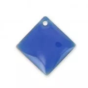 Sequins losanges en métal et résine époxy 16x16 mm Bleu Electrique x 8