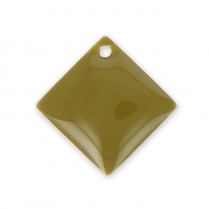 Sequins losanges en métal et résine époxy 16x16 mm Olive x 8