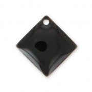 Sequins losanges en métal et résine époxy 16x16 mm Noir x 8|raw }}