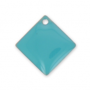 Sequins losanges en métal et résine époxy 18x18 mm Green Turquoise x 8