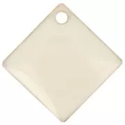 Sequins losanges en métal et résine époxy 16x16 mm Crème x 8