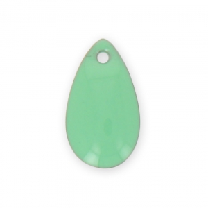 Sequins gouttes en métal et résine époxy 14x8 mm Mint x 8