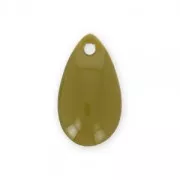 Sequins gouttes en métal et résine époxy 14x8 mm Olive x 8