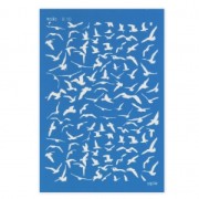Silk Screen Moiko pour Pâte polymère 74x105 mm - Motif Oiseau 8.10