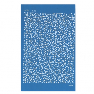Silk Screen Moiko pour Pâte polymère 74x105 mm - Motif Note de Musique 8.23