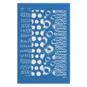 Silk Screen Moiko pour Pâte polymère 74x105 mm - Motif Courbe 8.22