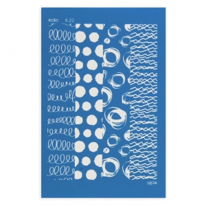 Silk Screen Moiko pour Pâte polymère 74x105 mm - Motif Courbe 8.22