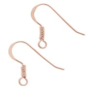 Crochets d'oreilles 16 mm Argent 925 doré rose x2