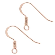 Crochets d'oreilles 16 mm Argent 925 doré rose x2