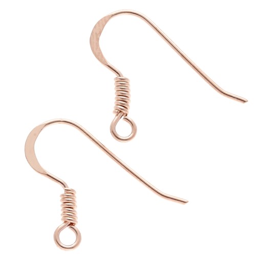 Crochets d'oreilles 16 mm Argent 925 doré rose x2