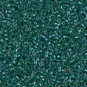 Miyuki Delica 11/0 DB0919 - Sparkling Dark Teal Lined Chartreuse x8g