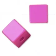 Perle cube en aluminium anodisé 8 mm Fuchsia x1