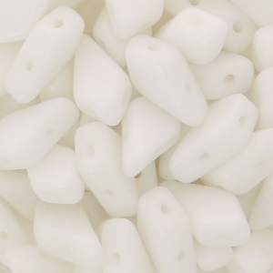 Perles en verre tchèque Kite Beads 9x5 mm Opaque White x10g