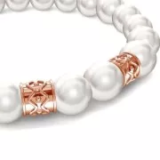 Poussoir / Perle pour cordon 4 mm en Argent 925 doré rose x1