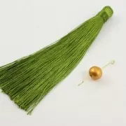 Grand Pompon textile sans attache 120 mm pour déco ou bijoux Olive