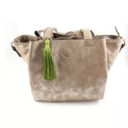 Grand Pompon textile sans attache 120 mm pour déco ou bijoux Olive