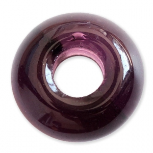 Perles en verre Vintage sélectionnées par Puca® Rondelle 16x8 mm Amethyst x5