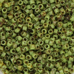 Miyuki Delica 11/0 DB2265 - Opaque Chartreuse Picasso x 8g