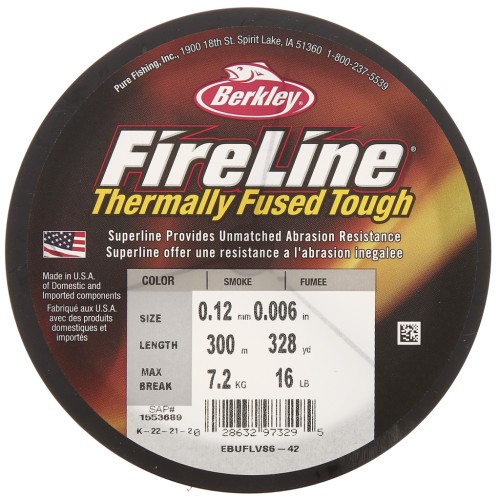 Fil Fireline - Tresse fusionnée 0.12 mm (16LB) Smoke Grey x300 m